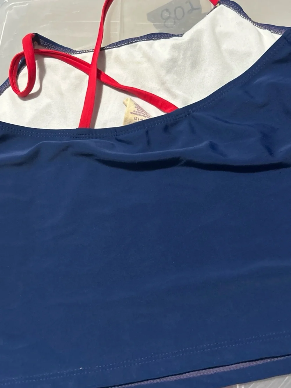 OP Kids Two-Piece Swim Set in Navy & Red with Star Peace Graphic